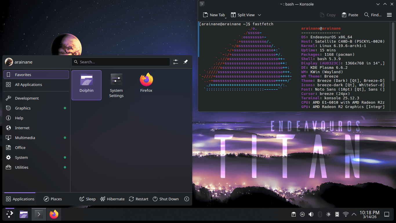 EndeavourOS screenshot 2