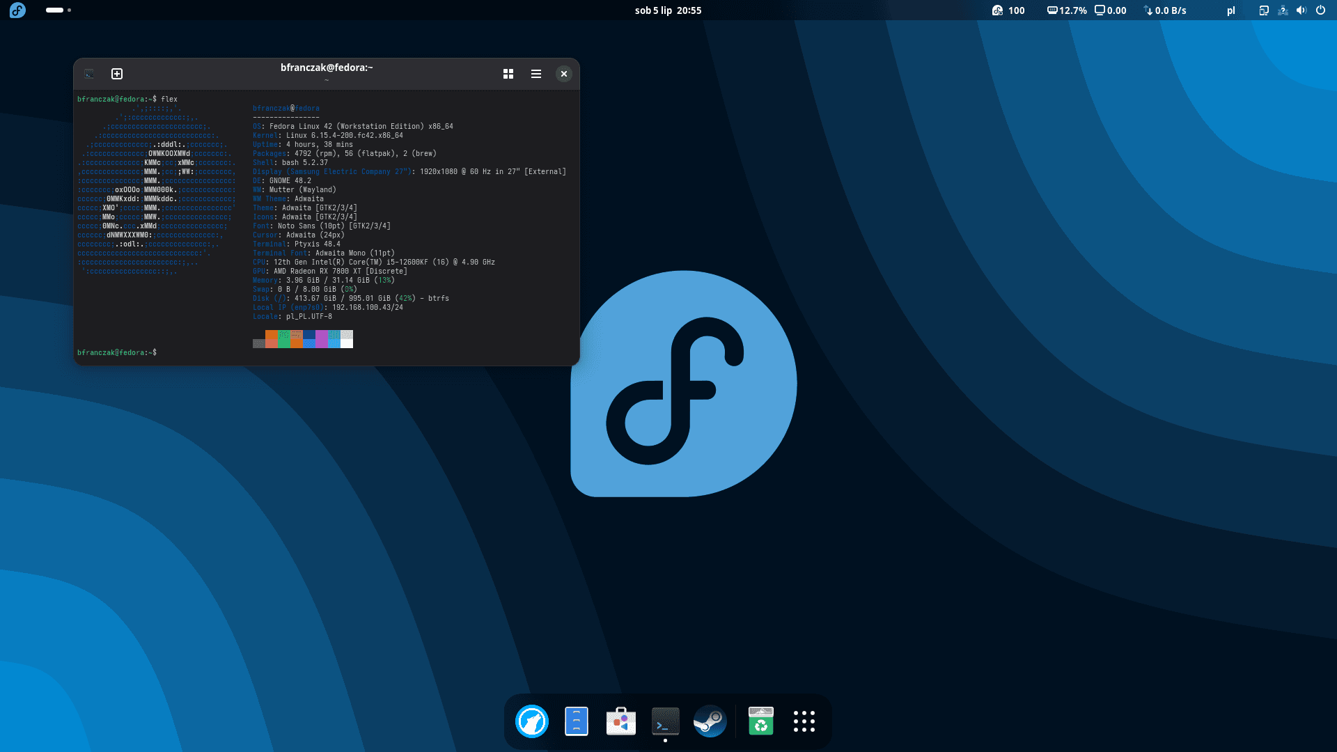 Fedora Workstation screenshot 2